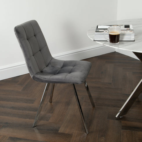 Native Home Lifestyle Squared Grey Dining Chairs (Set Of 2)